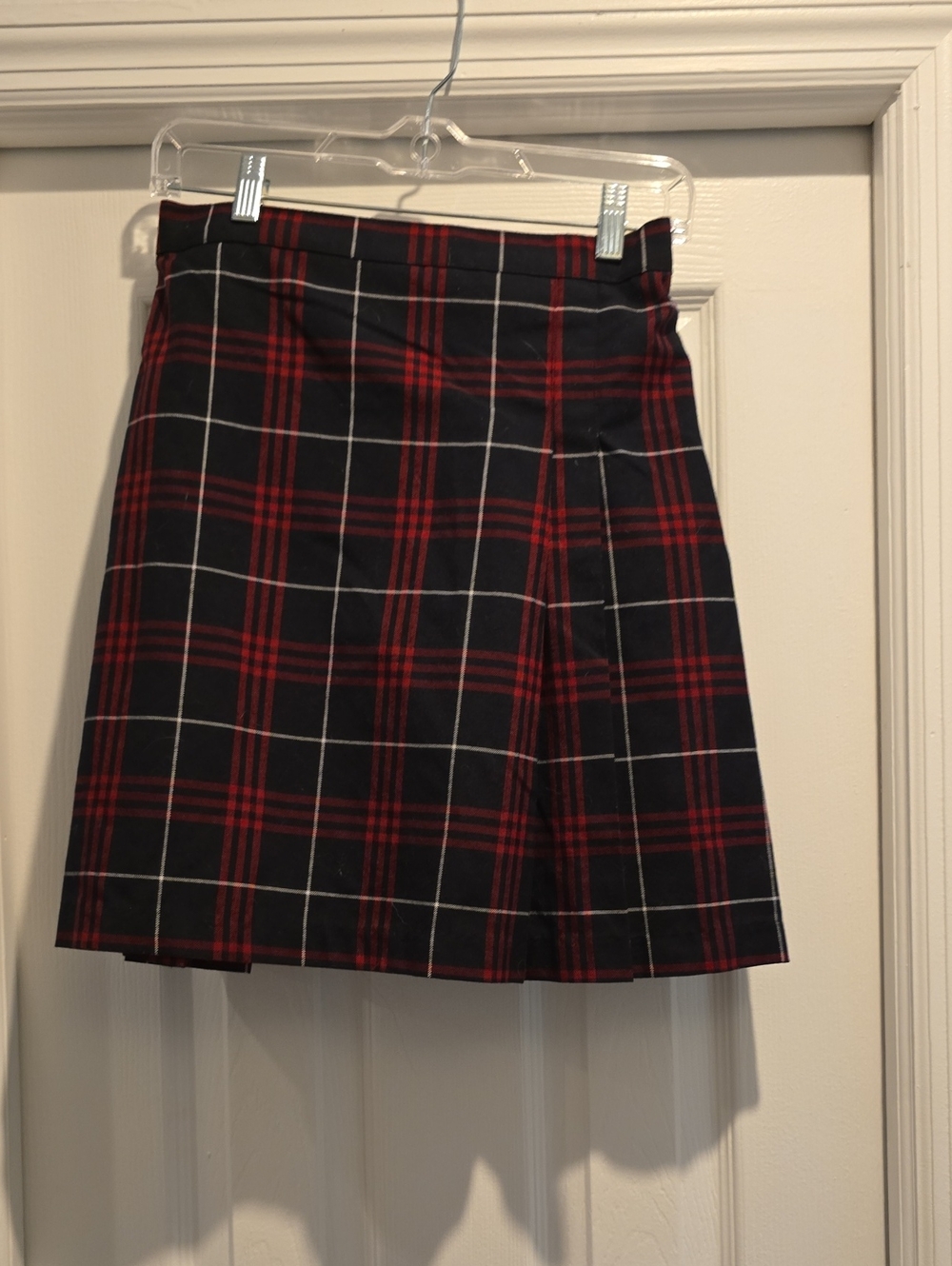 Red and Black Plaid A-Line Uniform Skirt